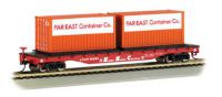 18911 Bachmann вагон 4-хосная платформа с контейнерами Flat Car Santa Fe With Container Load 