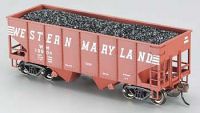 19504 Bachmann вагон-хоппер 4-хосный 55 Ton 2-Bay USRA Outside Braced Hopper With Removable Coal Load Western Maryland® (Speed Lettering) 