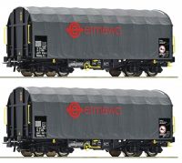 76039 Roco набор товарных вагонов (крытые брезентом), Ermewa